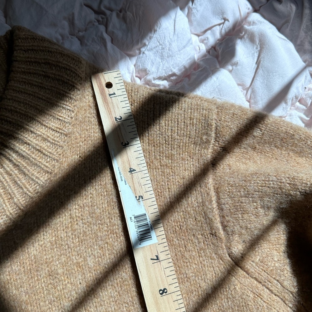 Vintage L.L.Bean Tan Shetland Wool Zip Sweater Men’s XL Distressed - Picture 8 of 11